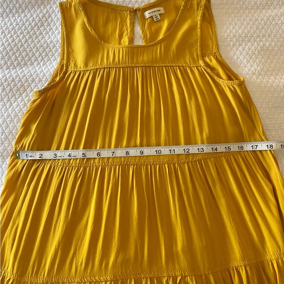 Max Studio Tiered Sleeveless Yellow Maxi Dress Size S - Picture 10 of 16